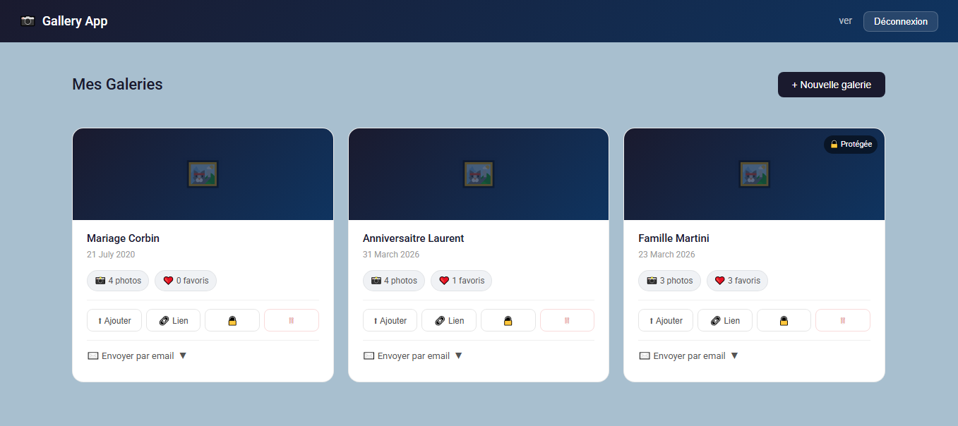 Aperçu du site Galerie App