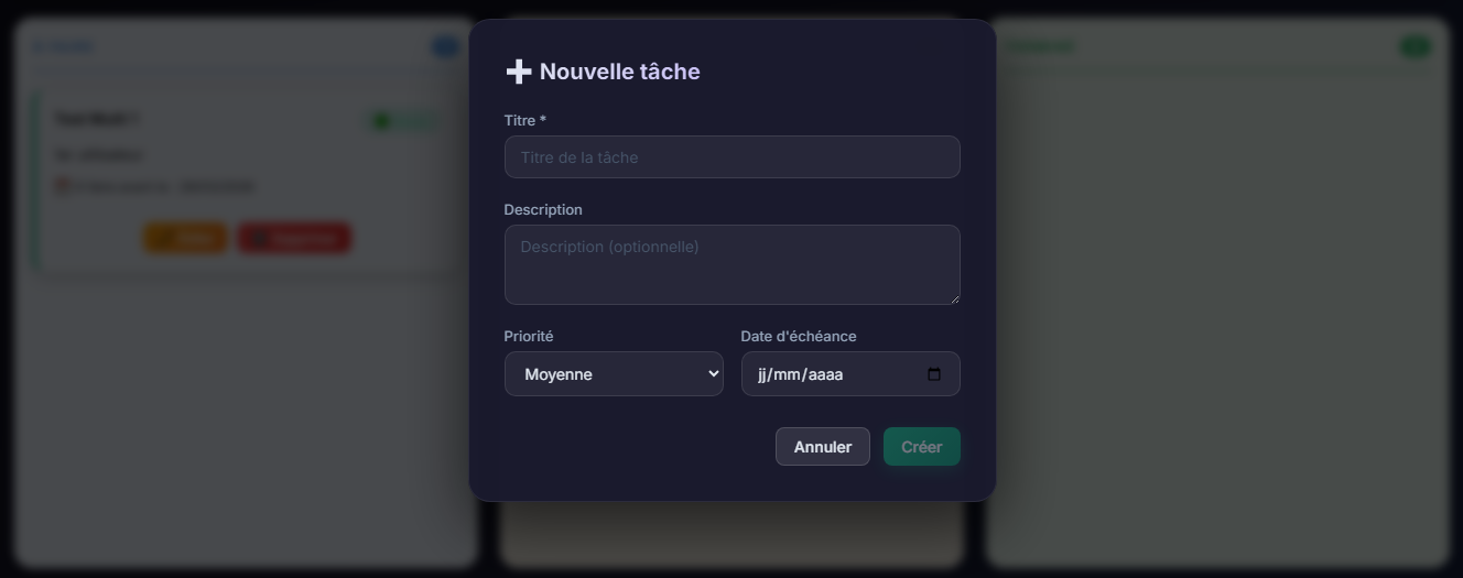 Aperçu du site TaskManager